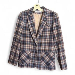 Vintage Young Pendleton 100% Virgin Wool Plaid Blazer